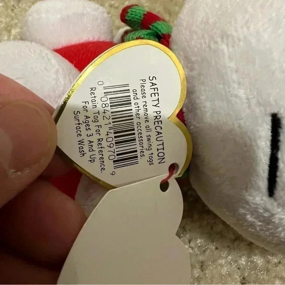 Ty Beanie Baby Hello Kitty RED OUTFIT Winter Red & Green Christmas Scarf 6" - Picture 8 of 9